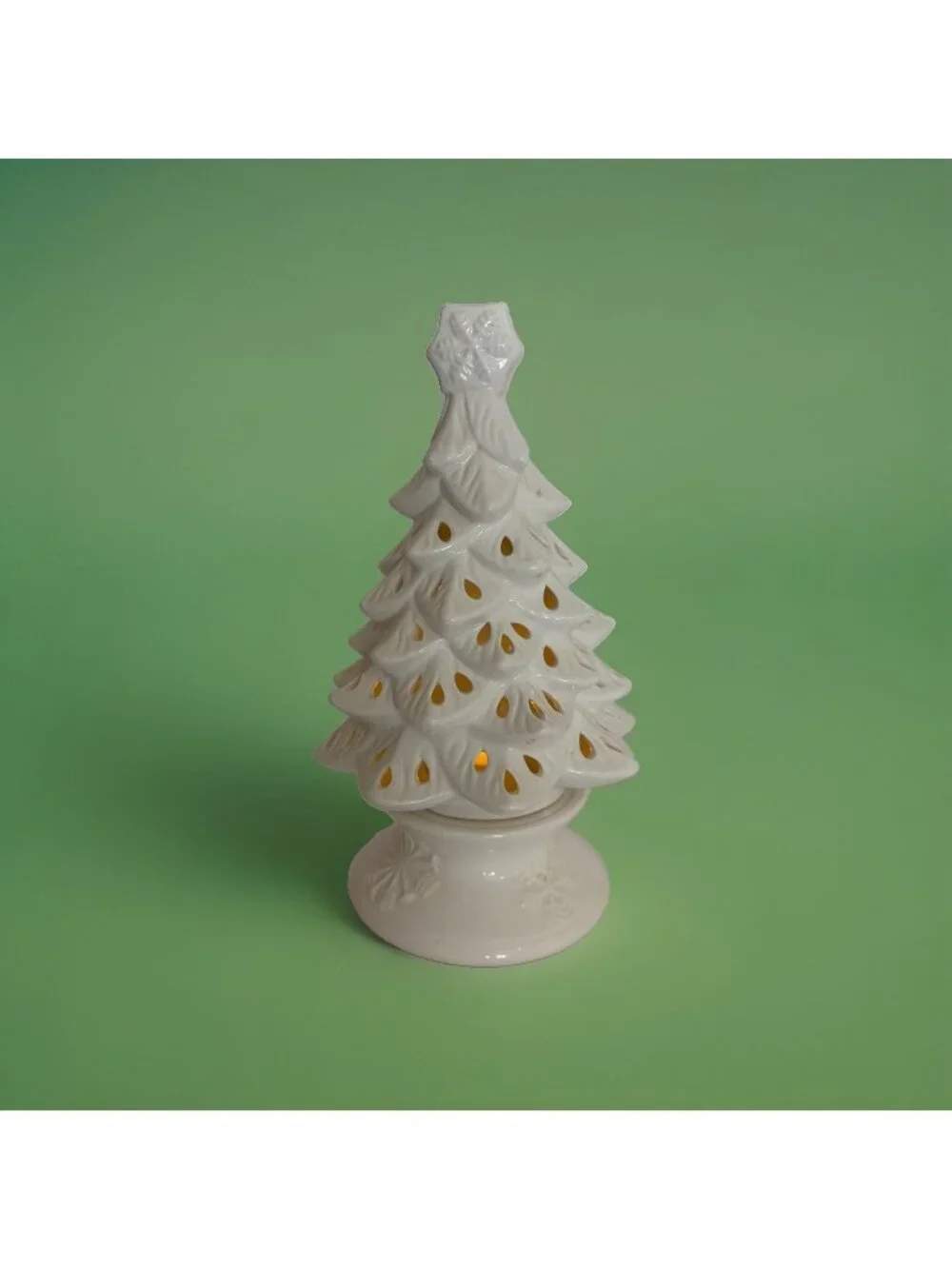 Yankee Candle 2012 Christmas Tree Tea Light Holder Fairy Lamp Ceramic 9